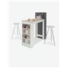 Avanti Trendstore [CUBA] - Tavolo da bar con scaffali integrati, in legno laminato di colore bianco oppure old style scuro. Disponibile in diversi colorazioni. Dimensioni LAP 115x103x50 cm - Marrone / bianco - Legno laminato