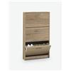 Avanti Trendstore [STEPPI] - Scarpiera con 3 ante in legno laminato, disponibile in 2 colorazioni diverse. Dimensioni LAP 58,5x104,5x17 cm - Marrone - Legno laminato