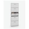 Avanti Trendstore [STEPPI] - Scarpiera con 5 sportelli, in legno laminato, disponibile in diverse colorazioni. Dimensioni LAP 58,5x168,5x17 cm - Bianco - Legno laminato