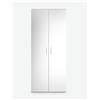 Avanti Trendstore [LINDO] - Scarpiera in legno laminato bianco lucido, con 2 ante specchiate e 11 ripiani interni. Dimensioni LAP 80x190x35 cm - Bianco - Legno laminato