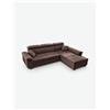 Avanti Trendstore [GAMANO] - Divano ad angolo in microfibra marrone scuro, con funzione letto e poggiatesta regolabili, 2 cuscini piccoli compresi. Dimensioni LAP 295x100x214 cm - Marrone