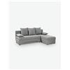 Avanti Trendstore [POLARIA] - Divano ad angolo in microfibra di colore grigio chiaro con funzione letto e cassettone integrato. Puó essere montato a entrambi i lati. Dimensioni LP 191x142 cm - Grigio chiaro - Microfibra