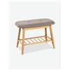 Avanti Trendstore [EDO] - Panca in legno di bambú massiccio, cuscino grigio compreso. Dimensioni LAP 60x44x30 cm - Grigio / marrone - Legno massiccio