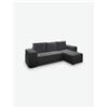 Avanti Trendstore [HARBO] - Divano ad angolo in microfibra di colore antracite, con cassettone, funzione letto e due sgabelli estraibili dal lato sinistro. Dimensioni LAP 260x85x150 cm - Grigio scuro