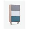 Avanti Trendstore [CALIOPE] - Scarpiera in design scandinavo in legno laminato. Dimensioni LAP 70x125x24 cm - Bianco / grigio - Legno laminato