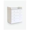 Avanti Trendstore [GRETA] - Fasciatoio in legno laminato con superficie pieghevole per il cambio del pannolino e 5 cassetti spaziosi. Disponibile in colore bianco. Dimensioni LAP 80,4x91,7x47,4 cm - Bianco - Legno laminato