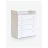 Avanti Trendstore [ELLY] - Fasciatoio in legno laminato con superficie pieghevole per il cambio del pannolino e 4 cassetti spaziosi. Disponibile in 2 colorazioni diverse. Dimensioni LAP 80,4x91,7x48 cm - Bianco - Legno laminato
