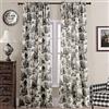 XTMYI Tende classiche e moderne, lunghe 274 cm, per soggiorno, 2 pannelli, elegante design floreale, stampa su tela di lino e cotone, tende per sala da pranzo, nero e bianco, 132 x 274 cm di lunghezza