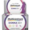 Multicentrum Donna 50+ Integratore Alimentare Multivitaminico Multiminerale Calcio Ferro Zinco 60 Compresse
