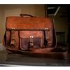 Originale Borsa a tracolla in pelle artigianale stile biologico per laptop valigetta vi...