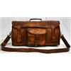 Fatto a mano Borsone uomo nuovo 20" vera pelle marrone viaggio palestra sport bagaglio wee...