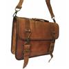Originale Borsa in pelle vintage all'interno per laptop Space Messenger marrone vera va...