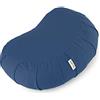 basaho CRESCENT Zafu Cuscino da Meditazione | Cotone Organico | Gusci di Grano Saraceno | Rivestimento Lavabile Rimovibile (Blu Avio)