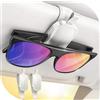 JOYROOM 2026 Upgrade 2 Pack Porta Occhiali Auto, Magnetico Porta Clip Occhiali da Sole, Universale in Pelle Clip Sole per Occhiali Compatibile con Tutti Gli Occhiali (Bianco)