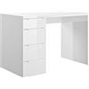 Composad | Scrivania della Linea ESPRESSO con 4 Cassetti, Scrivania Ufficio Elegante e Moderna, per PC, (LxAxP) 110x75,4x59,6 cm, Colore Bianco Laccato, Made in Italy