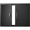VEVOR Porta di Accesso al Barbecue, Doppia Porta Esterna della Cucina 788 x 610 x 46 mm, Porta a Piastra Fredda da Incasso, con Maniglie, per Isola Barbecue, Armadio da Esterno, Giardino, Nero