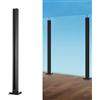 VEVOR Morsetto per Vetro, Staffa per Ringhiera in Vetro Altezza 950 m Spessore 10 mm-12 mm Morsetto per Montaggio su Vetro in Acciaio Inossidabile 304, per Balcone, Giardino, Terrazza, Scale, Nero