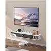 VEVOR Mobile TV Sospeso a Parete con Foro per Cavi, Console Televisiva Galleggiante con Spazio di Archiviazione per Lettore DVD, Console di Gioco, Capacità di Carico 52 kg Bianco, Lunghezza 120 cm