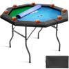 VEVOR Tavolo da Poker Pieghevole, Tavolo per Gioco di Società 8 Giocatori Forma Ottagonale 1220 mm con Sponde Imbottite Portabicchieri, Gambe in Feltro Metallo per Feste Gioco di Carte
