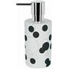 Spirella Dispenser per Sapone Liquido Tube" Dispenser per lozioni in Porcellana con Dispenser in ABS Cromato capacità 300 ML (ØxH): 7 x 16 cm - Motivo a Bolle Nero