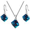 uloveido ragazza Spazio cubo oesterreichisch cristallo gancio orecchini e collana arcobaleno Set per le donne - argento sterling 925 matrimonio Engagement Set di gioielli Box Confezione y418