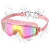 Ambienden Occhialini Nuoto Bambini, Antiappannamento & UV, Ampià Visuale, Regolazione Rapida, Sigillo in Silicone, Occhialini Piscina Unisex 3-14 Anni, T-PK