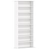 HOMCOM Scaffale Porta CD con 6 Ripiani Regolabili, Capacità di 360 CD/185 DVD, 58x24x124.5 cm, Bianco | Aosom Italy