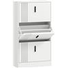 HOMCOM Scarpiera a 3 ante per 18 paia in legno 63 x 24 x 117 cm Bianco | Aosom Italy
