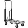 HOMCOM Carrello Portapacchi Pieghevole con Pedana Estensibile, Capacità 150 kg, Maniglia Regolabile, Argento | Aosom Italy