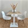 Generico TAVOLO BAR | BISTROT | RISTORANTE QUADRATO CON PIEDE CENTRALE 60/70/80 cm colori assortiti (ROVERE CADIZ A475 - BIANCO, 80x80)