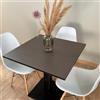 Generico TAVOLO BAR | BISTROT | RISTORANTE QUADRATO CON PIEDE CENTRALE 60/70/80 cm colori assortiti (TESSUTO BELAST F289 - NERO, 60x60)