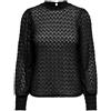 JDY Camicia Donna Chiusura Alta Dettaglio in Pizzo Manica Lunga, Colore:Nero-2, Taglia:XS