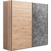 Composad | Armadio della Linea SYSTEMA, Armadio a 2 Ante Scorrevoli, Camera da Letto, (LxAxP) 250x223x67 cm, Colore Rovere Oak Mielato e Grigio Tadao, Made in Italy