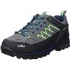 CMP MOON LOW TREKKING SHOES WP, Scarpe da Trekking Uomo, Grey-Verde Fluo, 41 EU