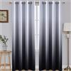 SimpleHome Tende oscuranti sfumate bianche e nere, lunghe 244 cm, isolamento termico, con occhielli, per soggiorno, camera da letto (colore: nero, 132 x 248 cm, 2 pannelli)