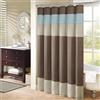 Madison Park Amherst Tenda da Doccia in Finta Seta, a Strisce, Moderna, in Microfibra, Poliestere, Blu, 72 in x 72 in