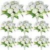 Geosar 8 fasci di 40 teste di peonie artificiali in seta, bouquet di peonie finte, fiori sfusi per la decorazione di vasi, composizioni floreali, matrimoni, casa, feste, centrotavola (bianco)