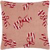 furn. Candy Canes Cuscino Imbottito Di Piume (Rosa - 45x45cm) | Natale Trapuntato Bastoncino Di Zucchero Testurizzato Festivo Stagionale Cuscino Decorativo