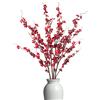 Ammyoo 4 fiori di prugno artificiali per feste, fiori di ciliegio finti lunghi in seta, decorazione per matrimoni, casa, ufficio, camera da letto (rosso)