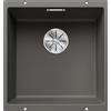 BLANCO Subline 400-U | Silgranit grigio vulcanico | Tipo di montaggio: sottopiano | senza funzionamento di scarico | Mobile base 50 | forma bacino 2 in 1: due vasche da bagno, una scollatura e una