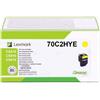 Lexmark Originale Lexmark 70C2HYE / 702HY Toner giallo