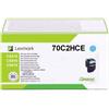 Lexmark Originale Lexmark 70C2HCE / 702HC Toner ciano