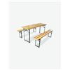 Avanti Trendstore [LUMA] - Set birreria per l'esterno in legno massiccio laccato e metallo, ideale per festeggiare nel proprio giardino. Dimensioni tavolo: 180x76x60 cm, panchine: 180x46x25 cm - Marrone / marrone chiaro - Legno massiccio