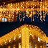 PAWARSO Luci di Natale da Esterno Cascata 10M 400 LED, Tenda Luminosa Esterna, 8 Modalità Tenda Luminosa Esterno con Impermeabile Decorazioni Giardino Bianco Caldo