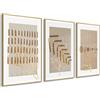 DekoArte - Quadri moderni soggiorno FIORI MINIMALISTI 50x70 cm x3 pezzi - Quadri con cornice colore legno incluso