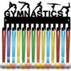 CREATCABIN Ginnastica Medaglietta Appendiabiti Porta Medaglie Espositore Sport Metallo Appeso Premi Ferro Piccolo Supporto Decoro con 14 Ganci per Parete Casa Distintivo Gara Ginnastica 29x11.2cm