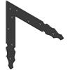 Amig - Quadrato decorativo - Destra - 300 x 240 x 4 mm - Finitura a punta - Stile gotico classico - Ideale per la decorazione o il rinforzo di persiane, porte e mobili - Acciaio nero