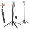 Rollei Treppiede Smartphone Tracciamento, Rollei Easy Creator Tripod Face Tracking 360 Bastone Selfie Estensibile 38~163cm con Telecomando per Tiktok Video e Vlog, Treppiede-Smartphone-Bastone-Selfie-Stick