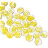 QUARKZMAN Perle di Vetro, 1 Set Pietre di Vetro Tonde Gialle 0,60lbs (0,63) Biglie di Vetro Sassi per Riempimento Vasi Decorazione Acquari Lavoretti Fai-da-Te