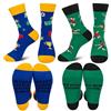 Chalier Cozy 2 Paia di Calzini Divertenti Calcio Regali Divertenti Novità Calzini in Cotone Calze Fantasia Calze regalo da Casa Calzini Invernali Colorati Regalo per Uomo Compleanno, Taglia Unica